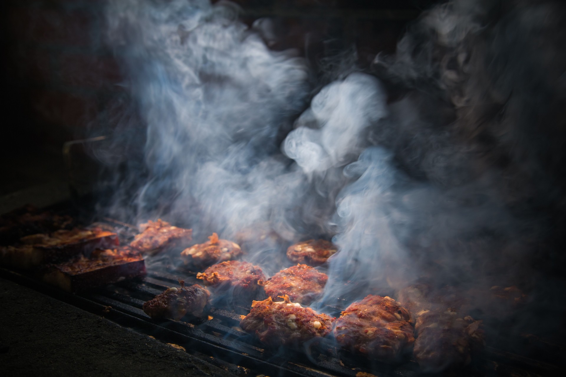Burgers on the grill